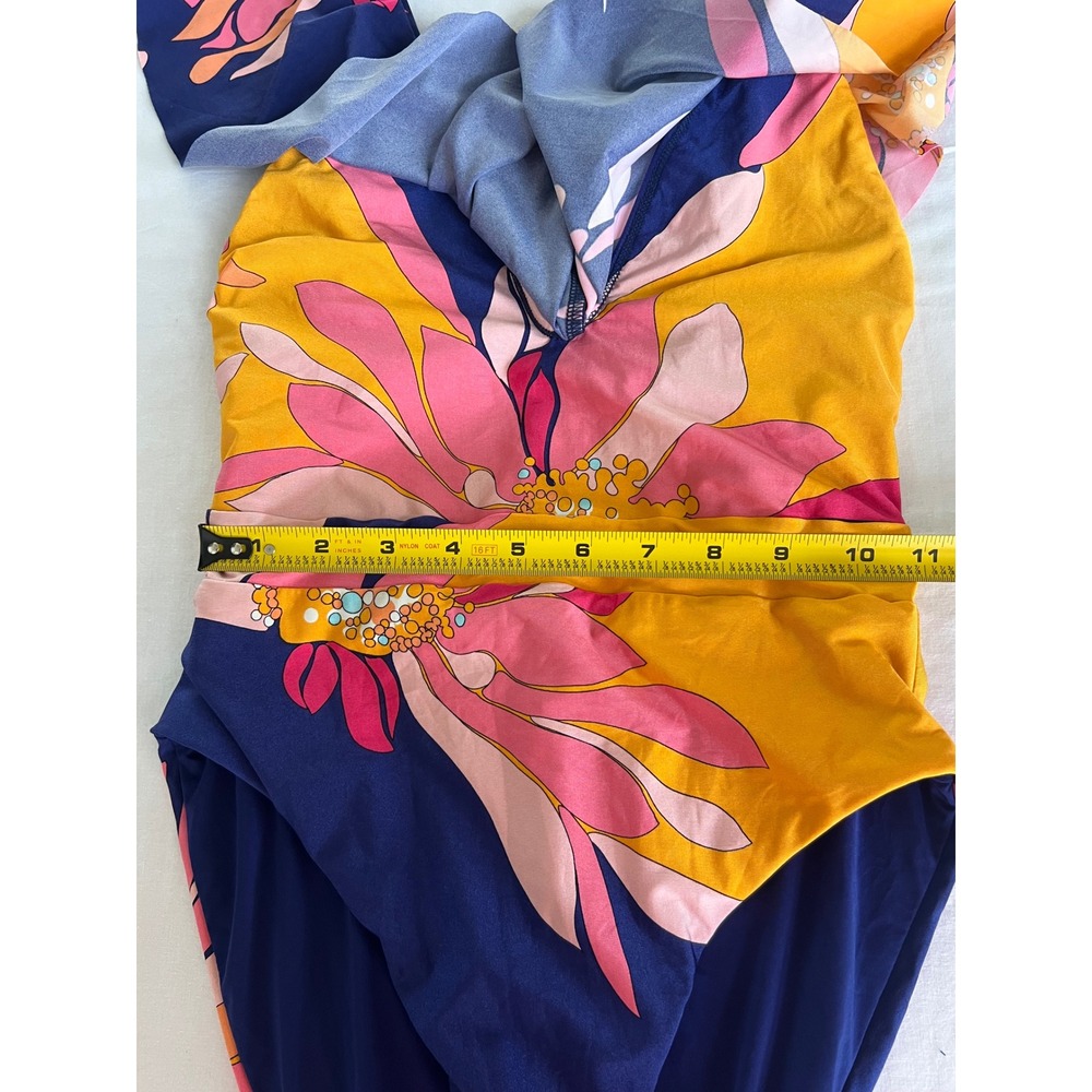 Trina Turk Breeze Ruffle Plunge One Piece Swimsuit in size 4 - Picture 7 of 10